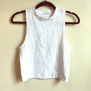White 90s style sleeveless mock turtleneck